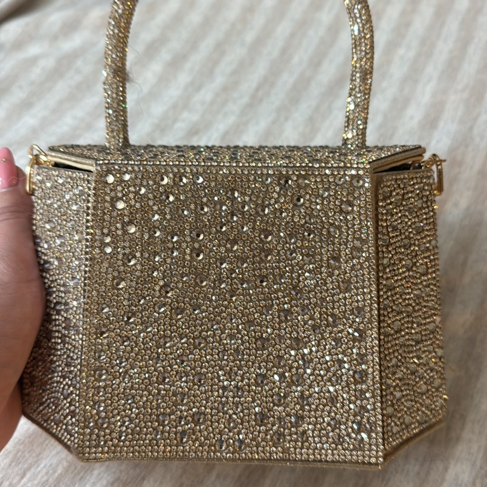 House of Harlow gold rhinestone purse clutch - Picture 5 of 5